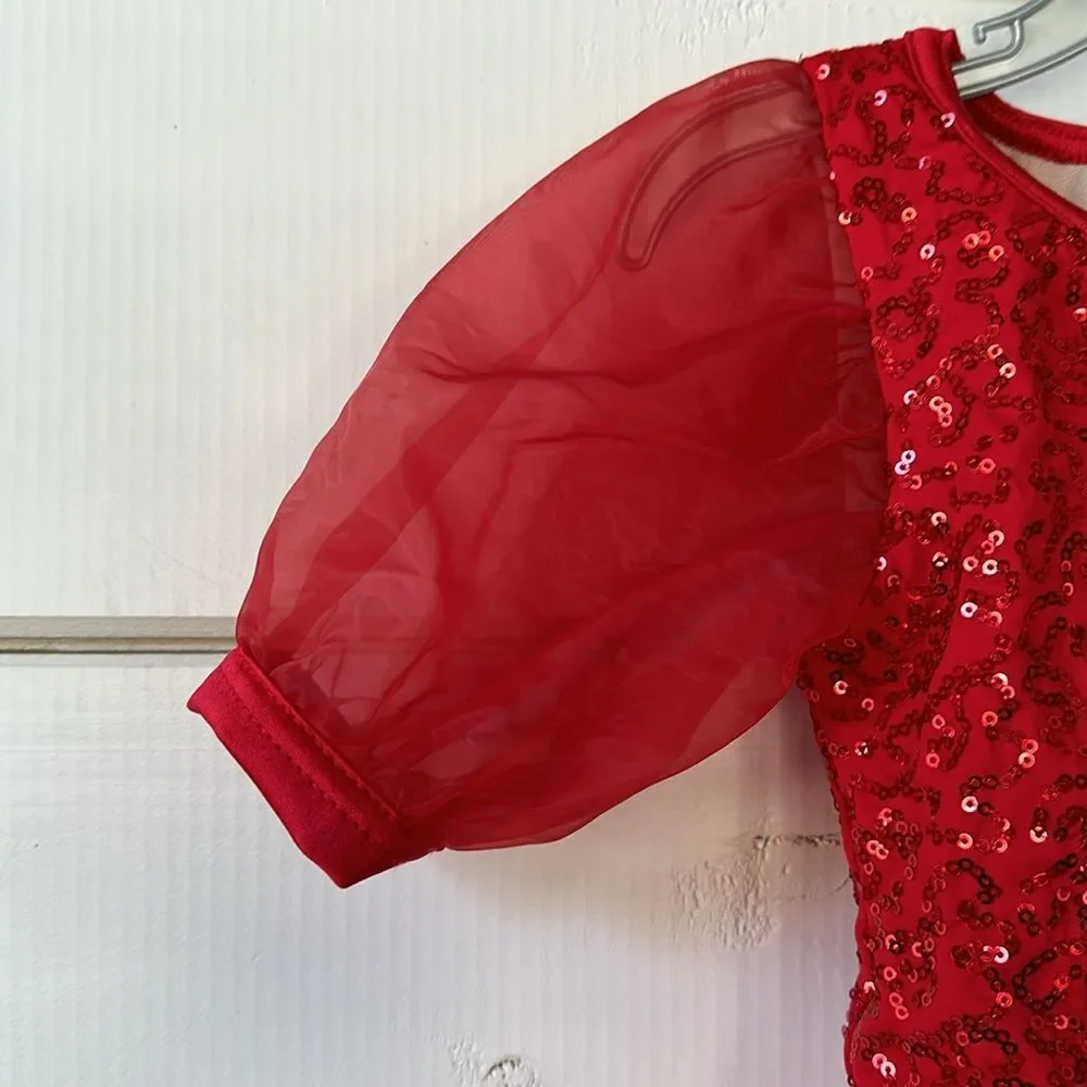 Weissman Showtime A Bluebird On Your Windowsill Dance Costume SC Red Polka Dot